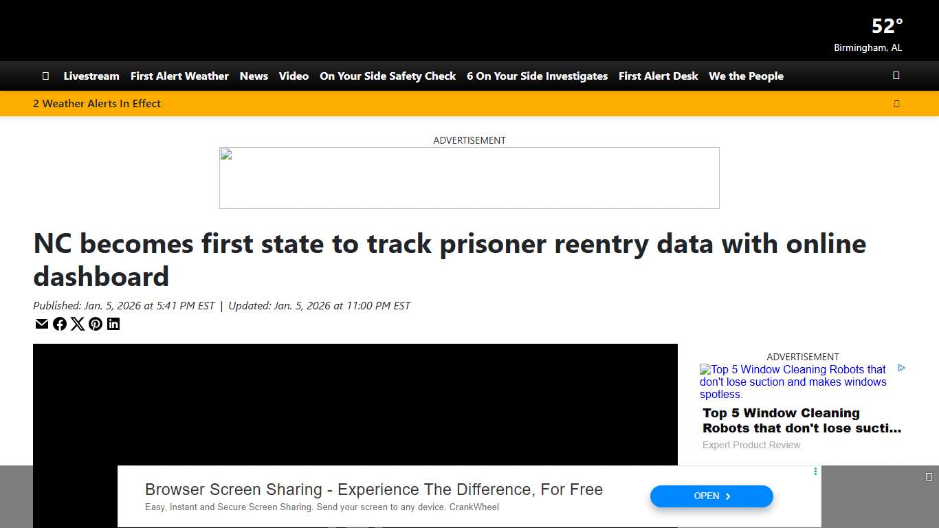NC becomes first state to track prisoner reentry data with online dashboard